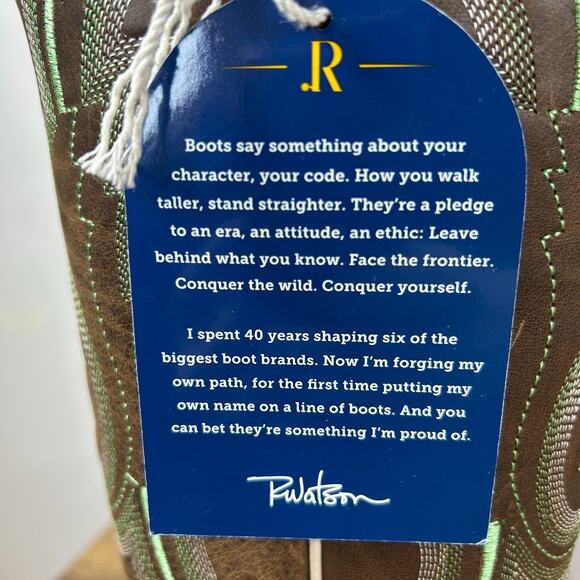 R. Watson Womens 8.5 M Boot Arizona Tan Square Toe RWL8301-2 - Picture 10 of 16